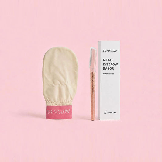 Silk Exfoliating Glove & Eyebrow Razor Bundle